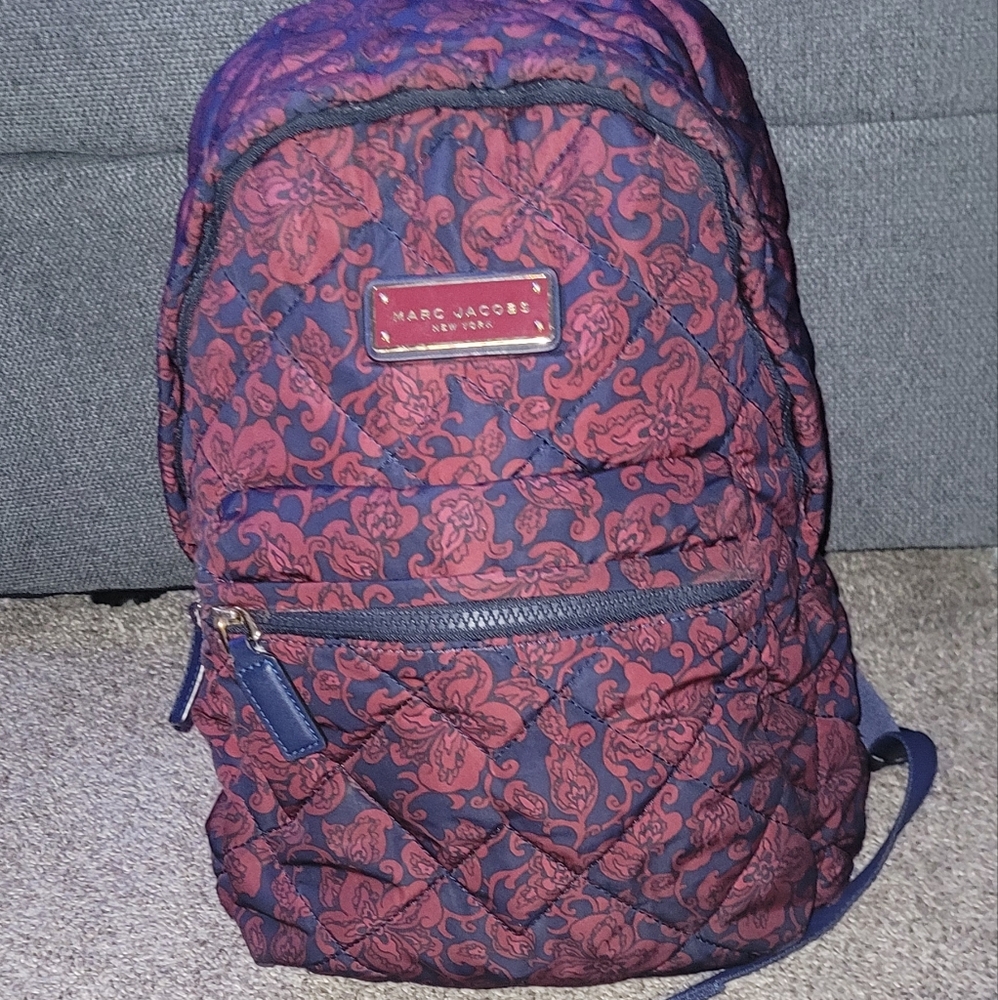 Marc Jacobs Red and Blue Patterned Backpack